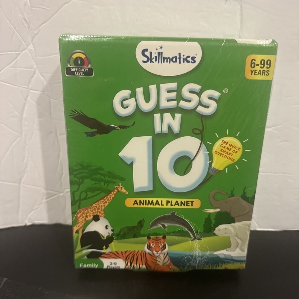 Skillmatics Guess in 10 Animal Planet Family Game Ages 6-99 Sealed New